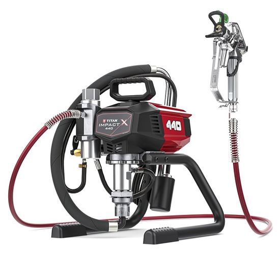 Titan IMPACT X 440 2429069 Skid Airless Paint Sprayer, 1.2 hp, 50 ft L Hose, 0.023 in Tip, 1/4 in Dia Hose - VORG9609058