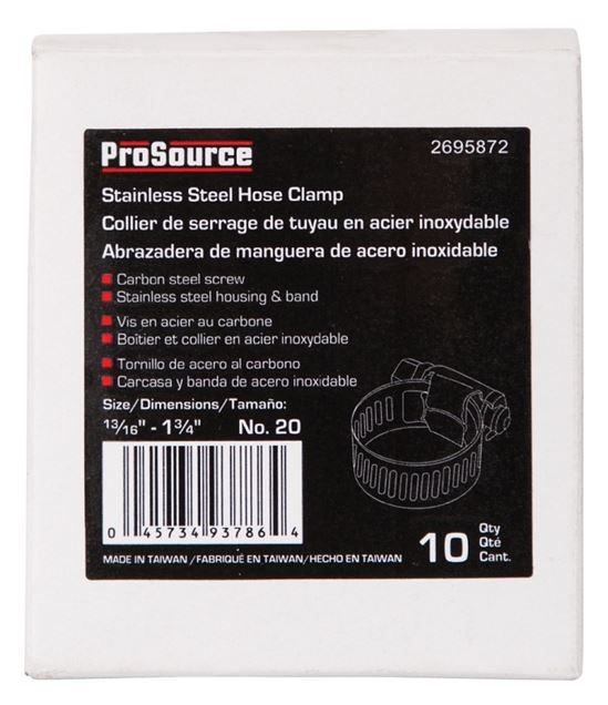 ProSource HCRAN20 Interlocked Hose Clamp, Stainless Steel, Stainless Steel, Pack of 10 - VORG2695872