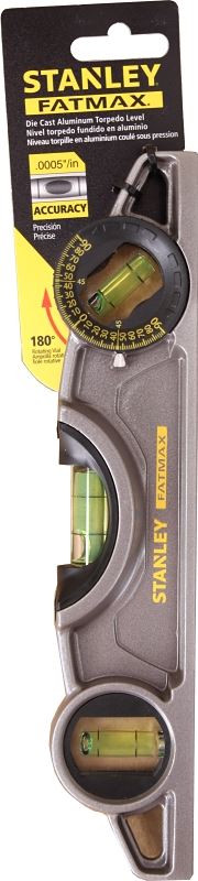 STANLEY FMHT43610 Torpedo Level, 9 in L, 3-Vial, Magnetic, ABS - VORG2663581