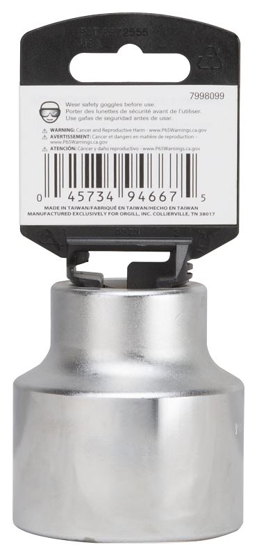 Vulcan MT-SS6058 Drive Socket, 1-13/16 in Socket, 3/4 in Drive, 12-Point, Chrome Vanadium Steel, Chrome - VORG7998099