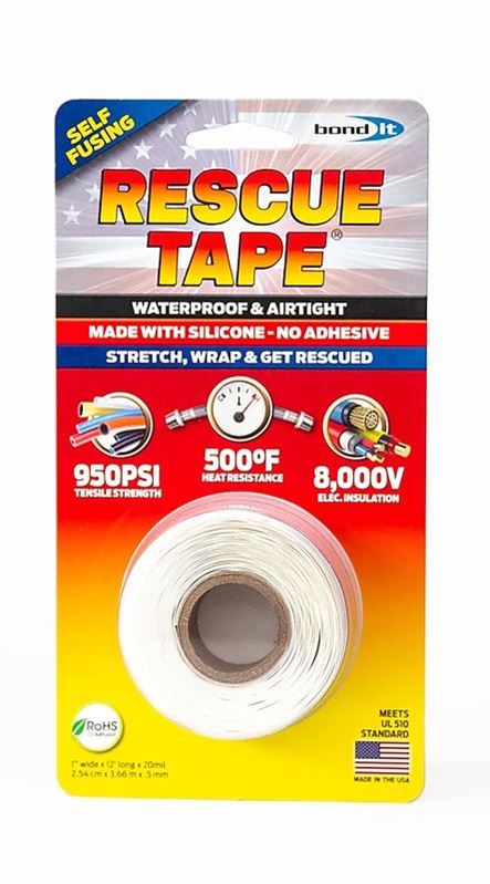 Harbor Products RT12012BWH Pipe Repair Tape, 12 ft L, 1 in W, White - VORG8374399