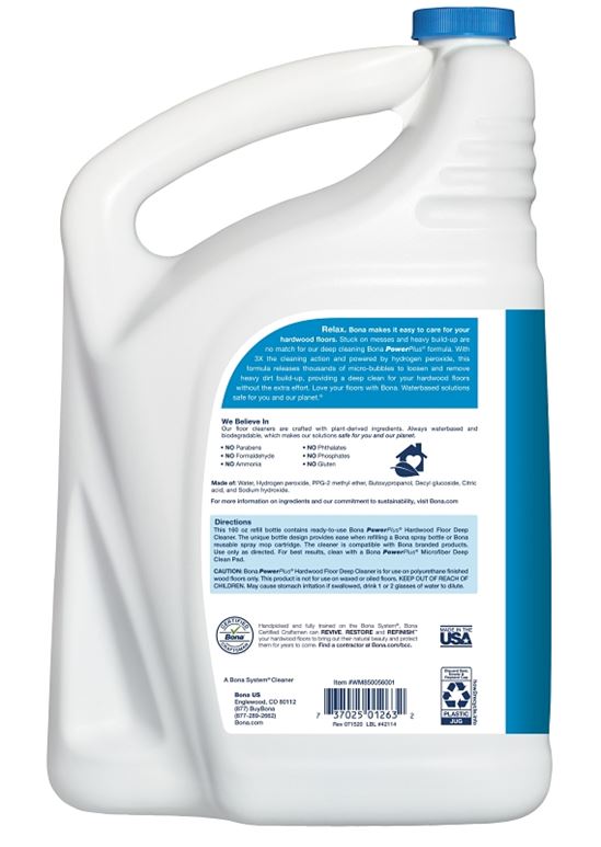 Bona PowerPlus WM850056001 Floor Cleaner Refill, 160 oz, Liquid, Turquoise - VORG0031948