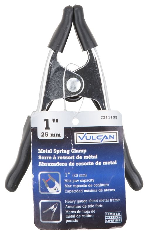 Vulcan JL27524 Spring Clamp, 1 in Clamping, Steel/PVC, Chrome, Silver - VORG7211105