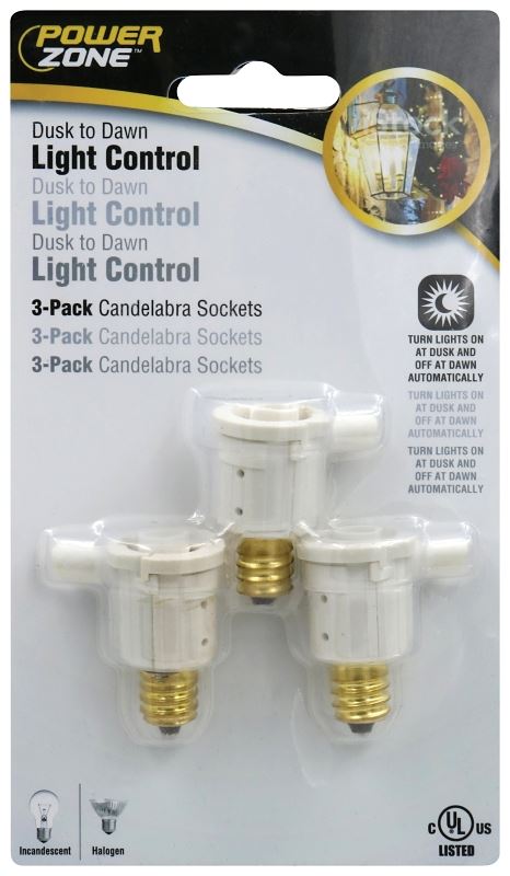 PowerZone Candelabra Base Adapters, 3 PK - VORG8687576