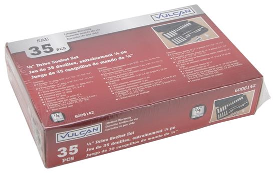 Vulcan TS1035 Socket Set, Chrome Vanadium Steel, Chrome - VORG6006142