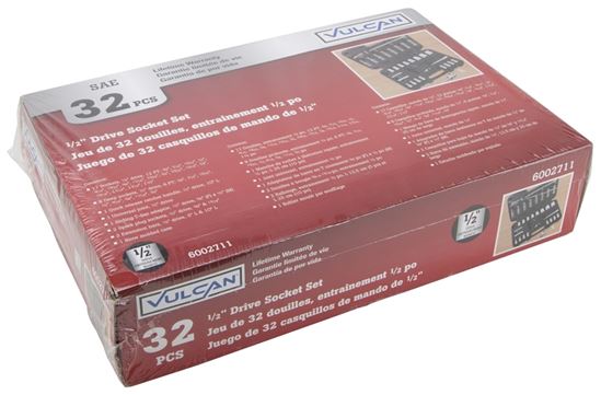 Vulcan TS1032 Socket Set, Chrome Vanadium Steel, Chrome - VORG6002711