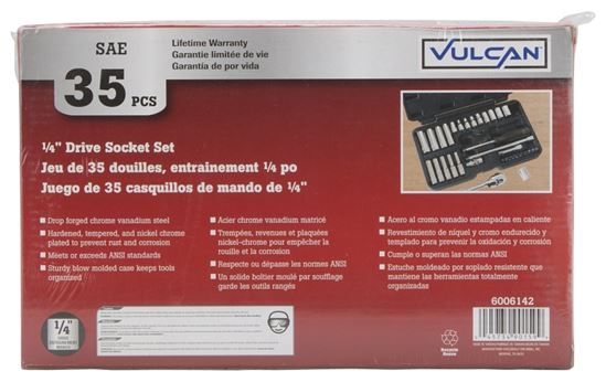Vulcan TS1035 Socket Set, Chrome Vanadium Steel, Chrome - VORG6006142