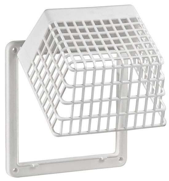 Lambro 1491WG Vent Guard, Universal, Plastic, White, For: 3 in, 4 in Hoods, Louvered Vents - VORG7891187