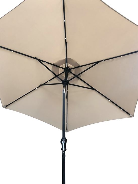 Seasonal Trends 59792 Tilt/Crank Market Umbrella with LED Lights, 94.4 in H, 106.2 in W Canopy, 106.2 in L Canopy - VORG7147762