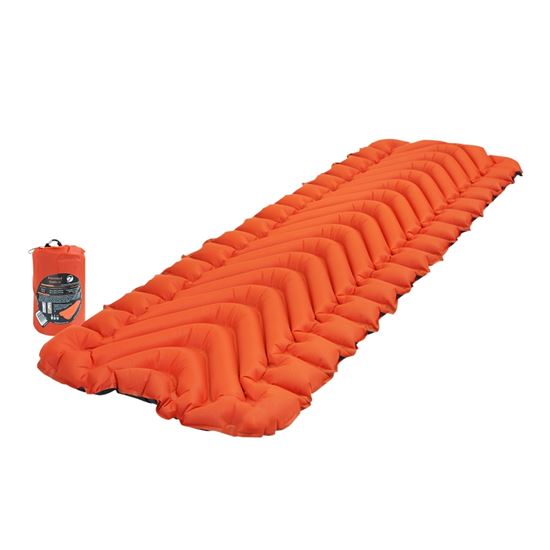 Klymit Insulated Static V 06IVOR02C Sleeping Pad, 72 in L, 23 in W, 75D Polyester, Orange - VORG7476815