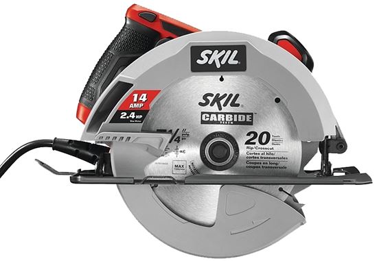 SKIL 5180-01 Circular Saw, 14 A, 7-1/4 in Dia Blade, 5/8 in Arbor, 1.93 in at 45 deg, 2.43 in at 90 deg D Cutting