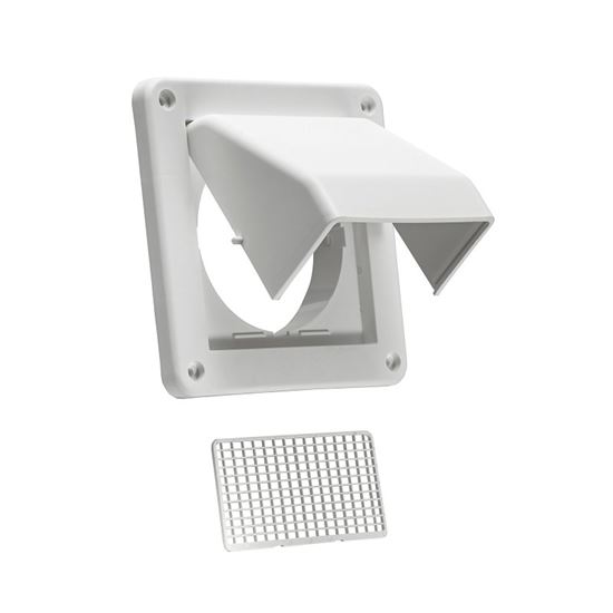 Lambro 604W Air Intake Louver Vent, 4 in L, 6 in W, Plastic, White - VORG7450356