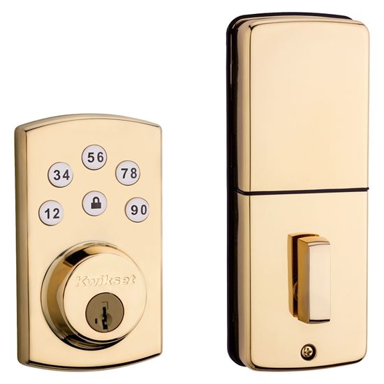 Kwikset 99070-102 Electronic Deadbolt, Polished Brass - VORG7344518