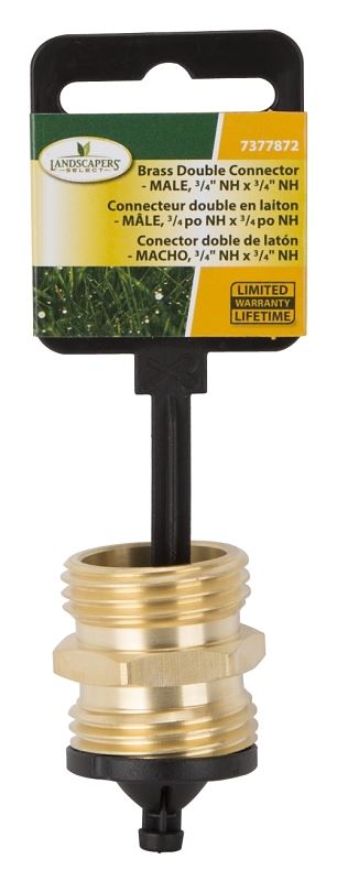 Landscapers Select GHADTRS-3 Garden Hose Connector, 3/4 x 3/4 in, MNH x MNH, Brass, Brass - VORG7377872