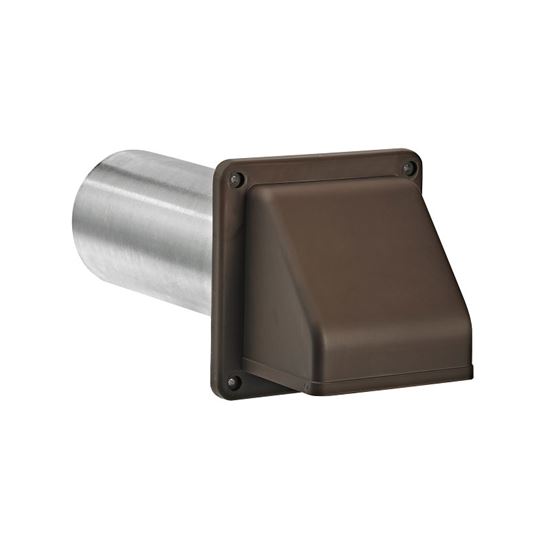 Lambro 224BS Hood Vent, 6.49 in W Hood, 4.81 in H Hood, 4 in Duct, Plastic Hood, Brown Hood - VORG6753602