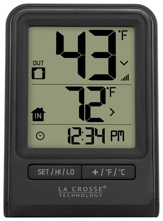 La Crosse 308-1409BT-CBP Wireless Thermometer, 2.63 in L x 1.35 in W x 3.67 in H Display, 32 to 122 deg F - VORG4944187