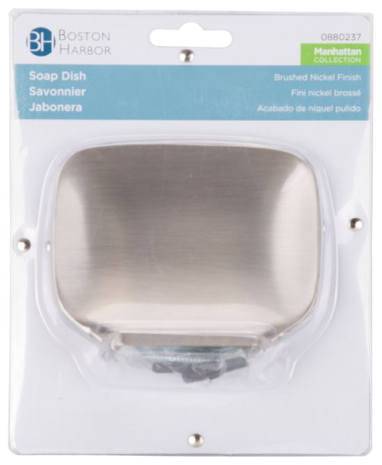 Boston Harbor 3659-07-SOU Soap Dish, Wall Mounting, Zinc, Brushed Nickel Finish - VORG0880237