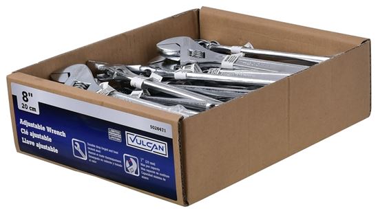 Vulcan WC917-04 Adjustable Wrench, 8 in OAL, Steel, Chrome, Pack of 30 - VORG5026471