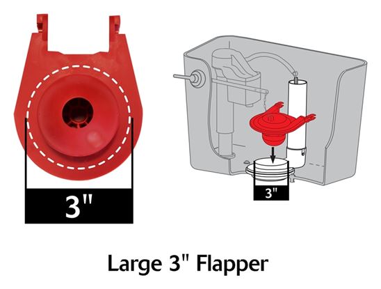 Korky 3030BP Toilet Flapper, Specifications: 3 in Valve Open, Rubber, Red - VORG0084509