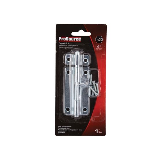 ProSource CL-205-PS Barrel Bolt, 0.31 Dia in Bolt Head, 4 in L Bolt, Steel, Zinc Plated - VORG5033428