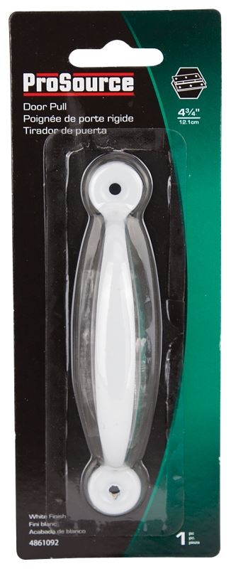 ProSource 20914PHB-PS Door Pull, 3/4 in W, 4-3/4 in D, 1-3/16 in H, Steel, White - VORG4861092