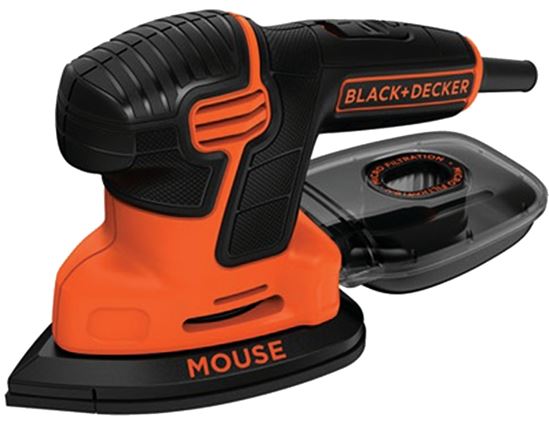 Black+Decker MOUSE BDEMS600 Detail Sander, 1.2 A, Includes: (1) Finger Attachment, (1) Sanding Pad