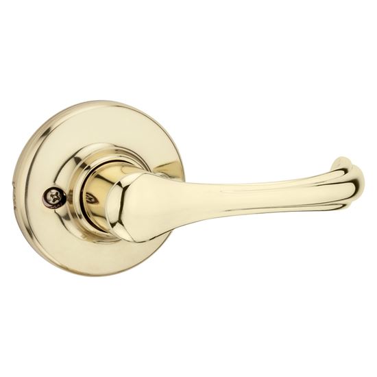 Kwikset 200DNL 3CP Passage Lever, Non-Locking Lock, Polished Brass, Zinc, Residential, Reversible Hand, 3 Grade - VORG4118378