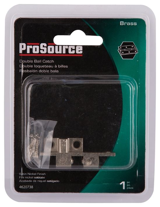 ProSource CB-01CSN-PS Double Ball Catch, Brass, Satin Nickel, Satin Nickel - VORG4620738