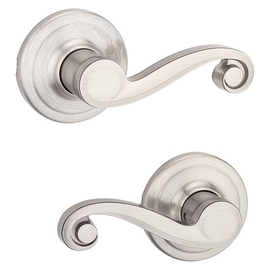 Kwikset Signature Series 720LL15CP Passage Lever, Non-Locking Lock, Satin Nickel, Zinc, Residential, Reversible Hand - VORG3215704