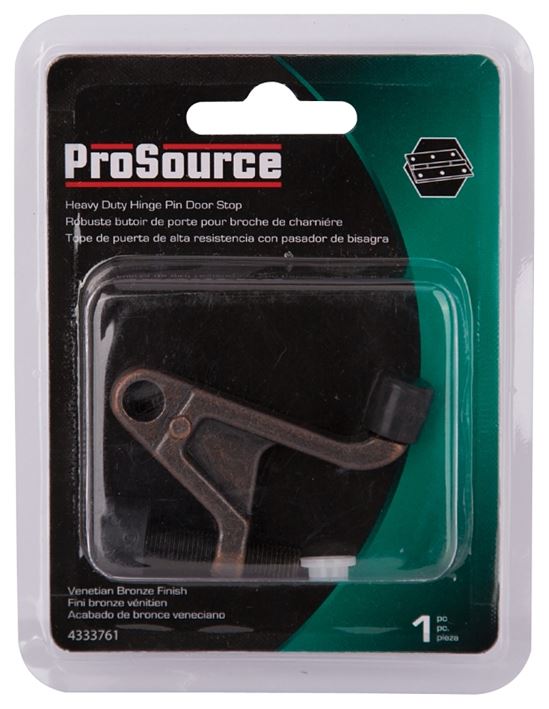 ProSource H20-B038C-VB-PS Heavy-Duty Hinge Pin Door Stop, 2-3/4 in Projection, Die-Cast Zinc & Plastic, Venetian Bronze - VORG4333761