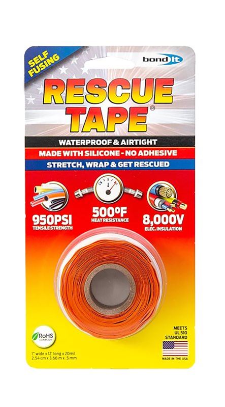 Harbor Products RT1000201208USC08 Pipe Repair Tape, 12 ft L, 1 in W, Orange - VORG2971588