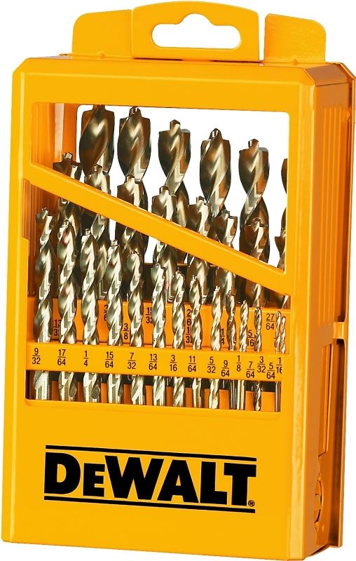 DeWALT DW1969 Drill Bit Set, High Performance, 29-Piece, Steel, Ferrous Oxide, Pack of 3