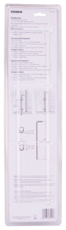 ProSource 33182PKS-PS Cane Bolt, 1/2 in Bolt Head, 18 in L Bolt, Steel - VORG1067198