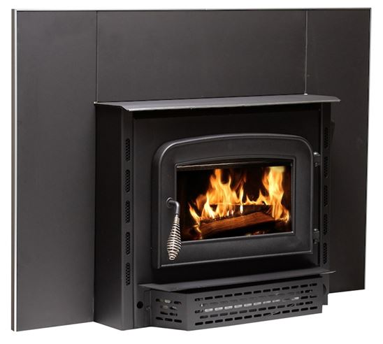 Ashley Hearth AW1820E Wood Stove Insert, Plate Steel, Metallic Black - VORG7406986