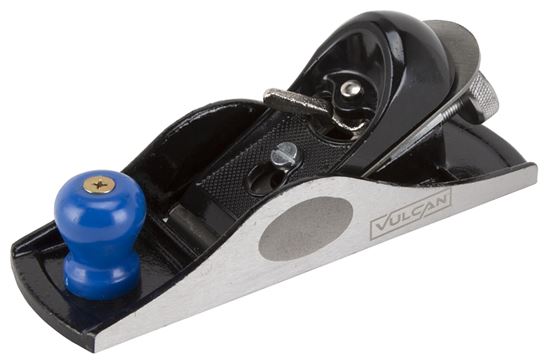 Vulcan JLO-064 Block Plane, 1-5/8 in W Blade, Alloy Steel Blade, Cast Iron Body, Front Knob Handle