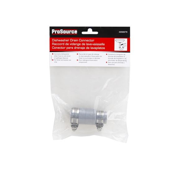 ProSource DWC-100 Dishwasher Connector with Clamp, 3/4 x 1 in, Hose Clamp, PVC, Gray - VORG4956678