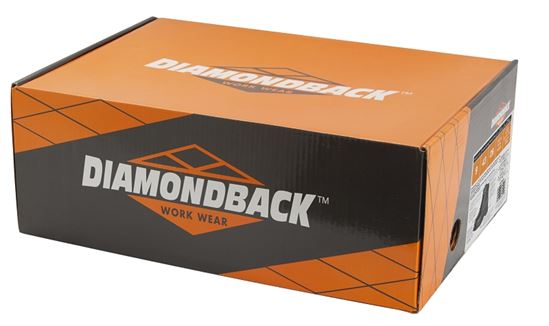 Diamondback Work Boots, 8.5, Medium W, Black, Leather Upper, Lace-Up, Steel Toe, With Lining - VORG6465777
