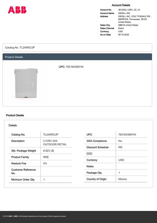 GE PowerMark Gold TLM Series TL240RCUP Load Center, 40 A, 2-Space, 4-Circuit, Main Lug, NEMA 3R Enclosure, Surface - VORG6117774