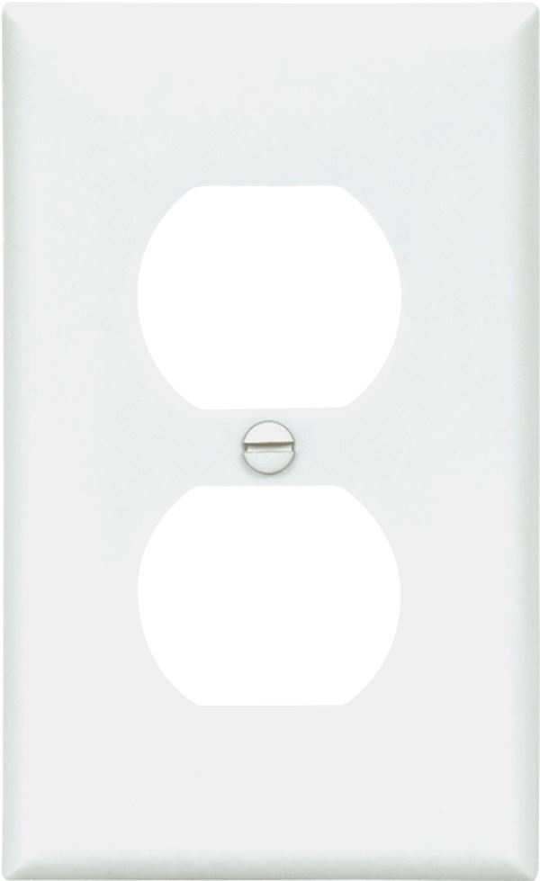 Eaton Wiring Devices 5132W Wallplate, 4-1/2 in L, 2-3/4 in W, 1 -Gang, Nylon, White, High-Gloss, Flush Mounting