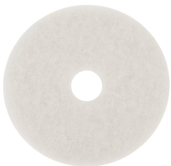 3M 08484 Polish Pad, 20 in Dia, Polyester, White, Pack of 5