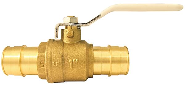 Apollo EPXV1 Ball Valve, 1 in Connection, Barb, 200 psi Pressure, Quarter-Turn Actuator, Brass Body