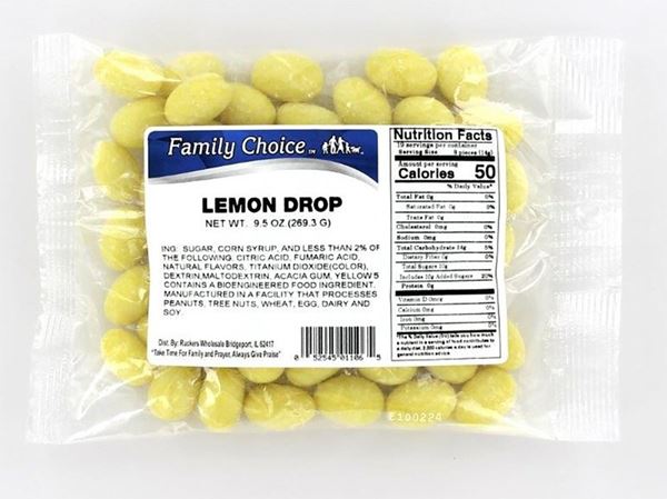 Family Choice 1106 Lemon Drop Candy, 1.5 oz, Pack of 12