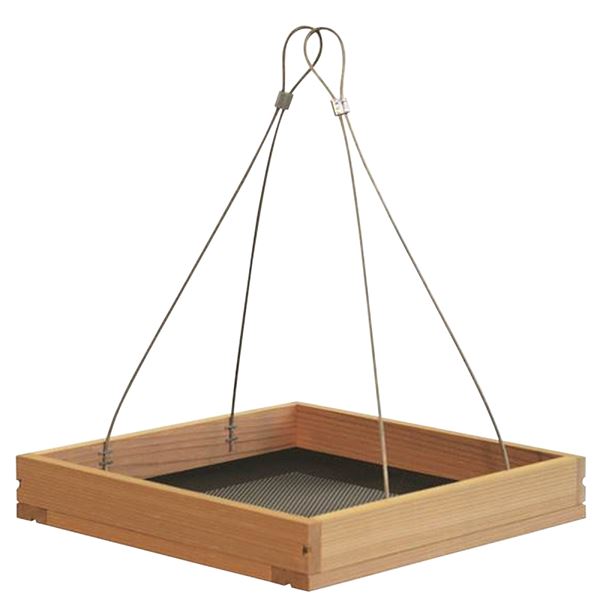 Perky-Pet 50178 Hanging Tray Bird Feeder, 1.6 lb, Metal/Pine, 9-1/4 in H