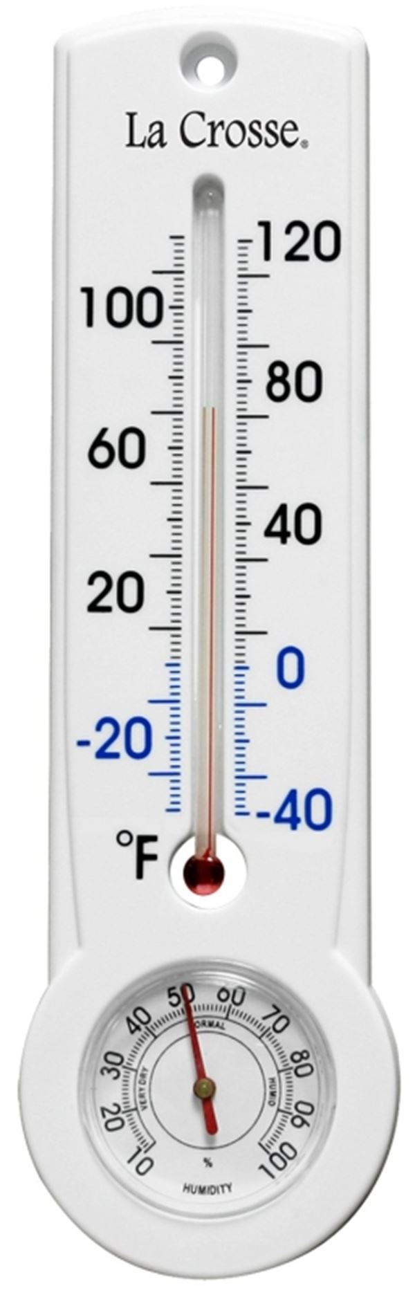 La Crosse 204-109 Thermometer, Analog, -40 to 120 deg F, Plastic Casing