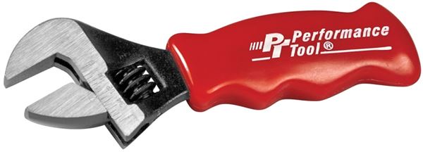 Wilmar W9108 Stubby Adjustable Wrench, 6 in OAL, 1 in Jaw, Contour Grip Handle