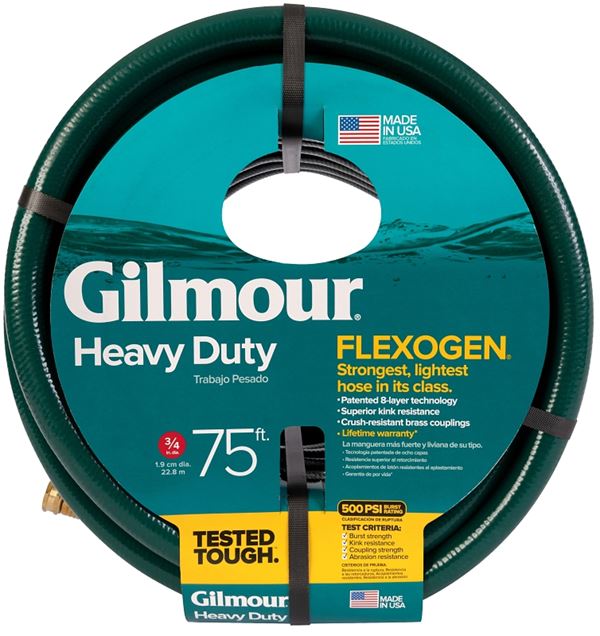 Gilmour 834751-1001 Flexogen Garden Hose, 75 ft L, Metal