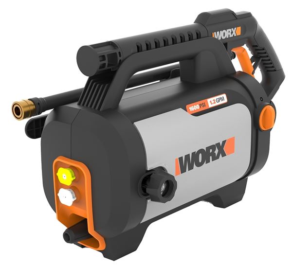 WORX WG601 Electric Pressure Washer, 13 A, 120 V, Axial Cam Pump, 1500 to 2000 psi Operating, 1.2 to 1.85 gpm