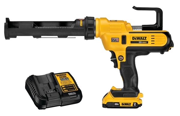 DeWALT DCE560D1 Caulk Adhesive Gun Kit, Cordless, 10 oz Cartridge, T-Shaped Handle