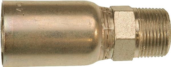 Gates MegaCrimp G25100-1616 Hose Coupling, 1-11-1/2, Crimp x NPTF, Straight Angle, Steel, Zinc