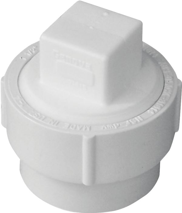 Canplas 193704AS Cleanout Body with Threaded Plug, 4 in, Spigot x FNPT, PVC, White